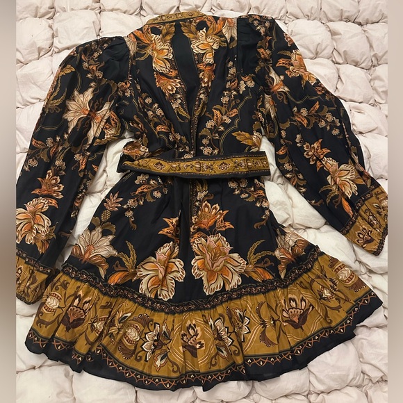 FARM Rio Majestic Garden Beaded Buckle Long Sleeved Mini Dress - Picture 3 of 7